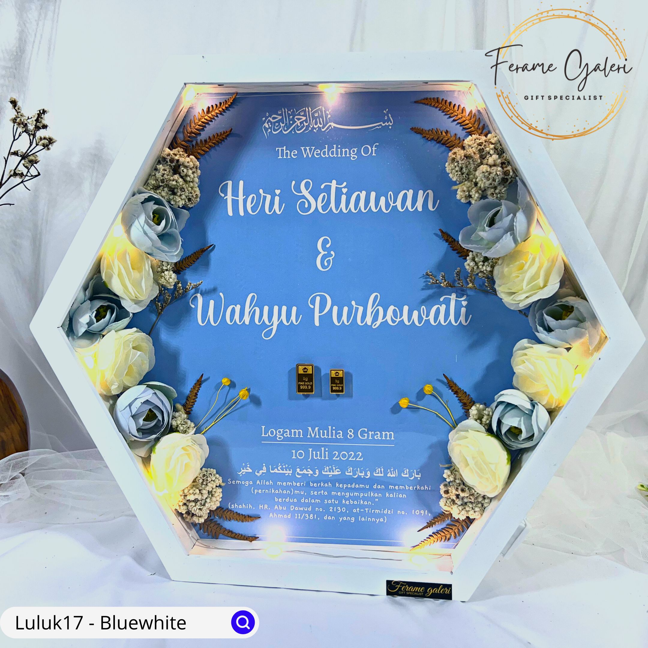 Mahar Pernikahan Double Flower Bunga Artificial Custom Warna